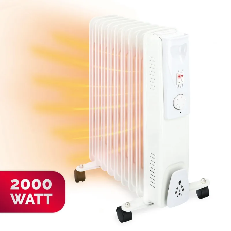 alpina Elektrische Olieradiator YL-A07S09Elektrische Kachel Instelbare Thermostaat Op Wieltjes Koord Opslagruimte
