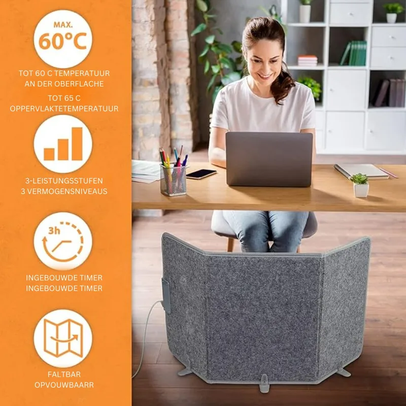 Blithe- Bureau Onder Verwarmer Verwarmings Paneel Infrarood Opvouwbare Verwarmings paneel 3 Warmte standen Tot