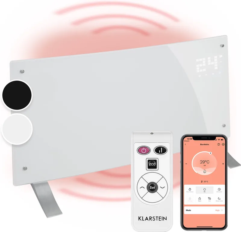Bornholm Curved Smart convectieverwarmingapp-bediening timer