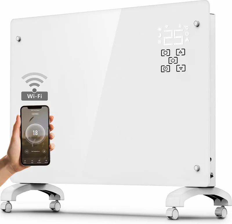 Coazy VerwarmingspaneelVrijstaand of Wandmontage Convectorkachel Elektrisch met Thermostaat- 2000W- Met WiFi APP