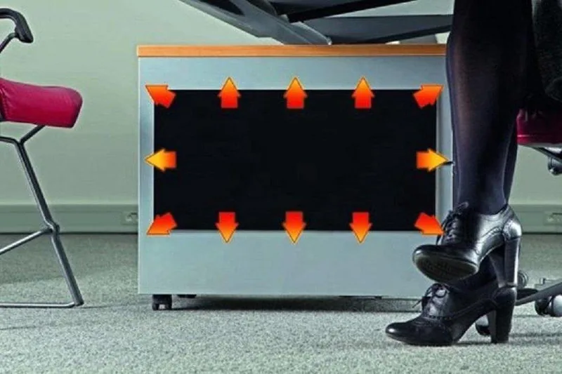 Dimbare verwarmer onder het bureau of tafel, tafelverwarming