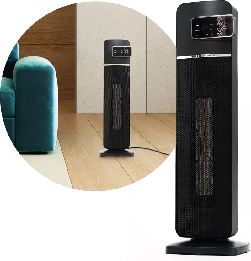 Elektrische kachel 2000 Watt- Keramische ventilatorkachel met afstandsbediening en timerfunctie