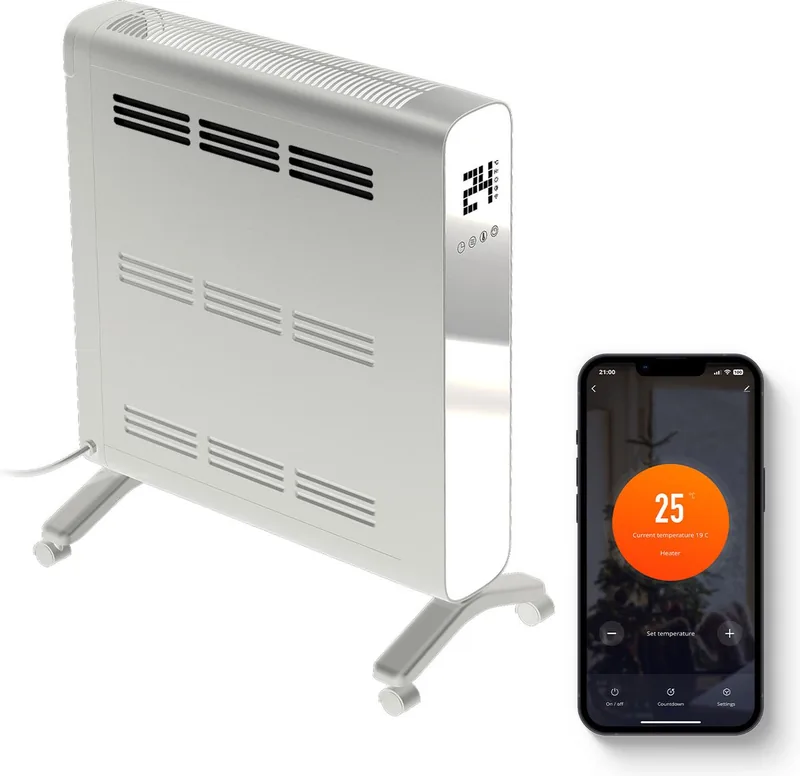 FlinQ Smart Convector Kachel Verwarming Elektrisch Convectorkachel Elektrisch 1000/2000W