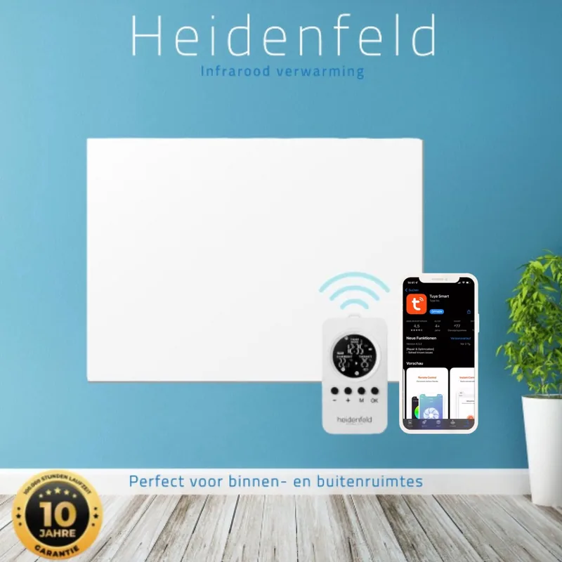 Heidenfeld HF-HP130 infrarood verwarmingspaneel -elektrische verwarming Plafond en muur montage Thermostaat