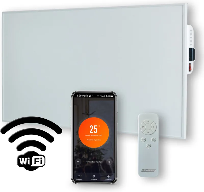 Höffmayr slimme infrarood verwarming- infrarood verwarmingspaneel met wifi infrarood paneelmet lijst 101x56