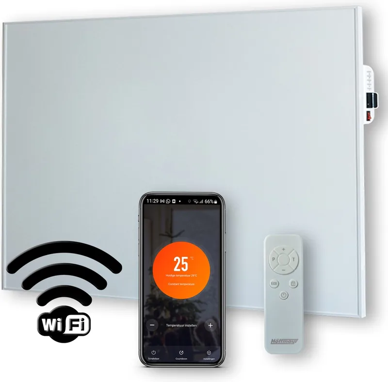 Höffmayr slimme infrarood verwarming- infrarood verwarmingspaneel met wifi infrarood paneelmet lijst 115x95