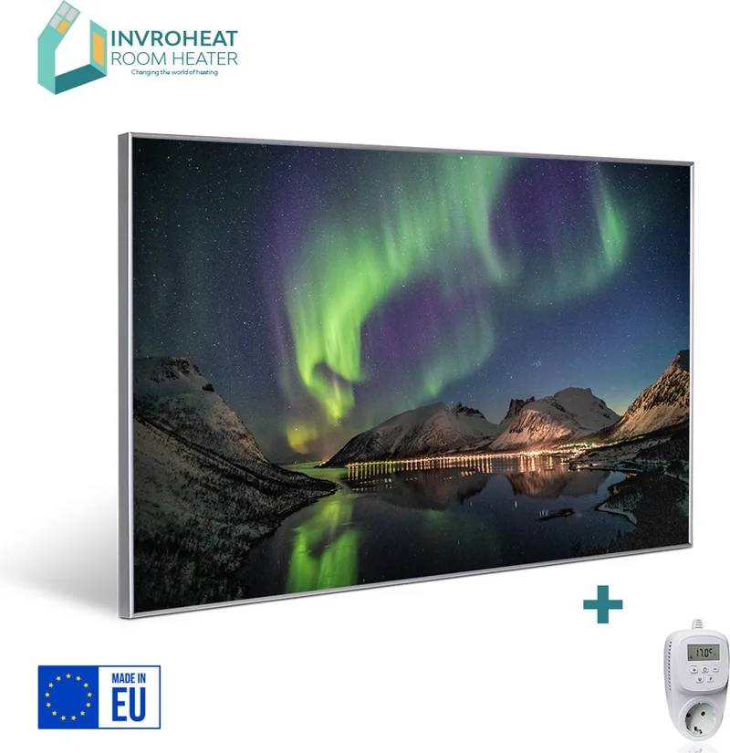 IHWS2022-2615-STE Infrarood paneelColorful Mountains, Stekker thermostaat