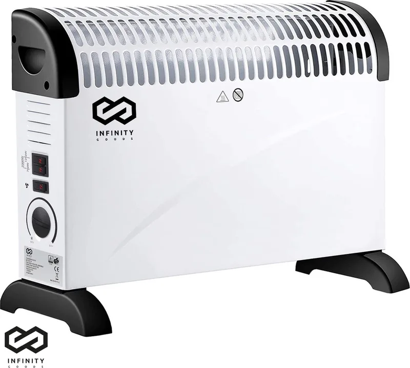 Infinity Goods Elektrische Convectorkachel Turbo Functie en Ventilator 750 1500Verstelbare Thermostaat