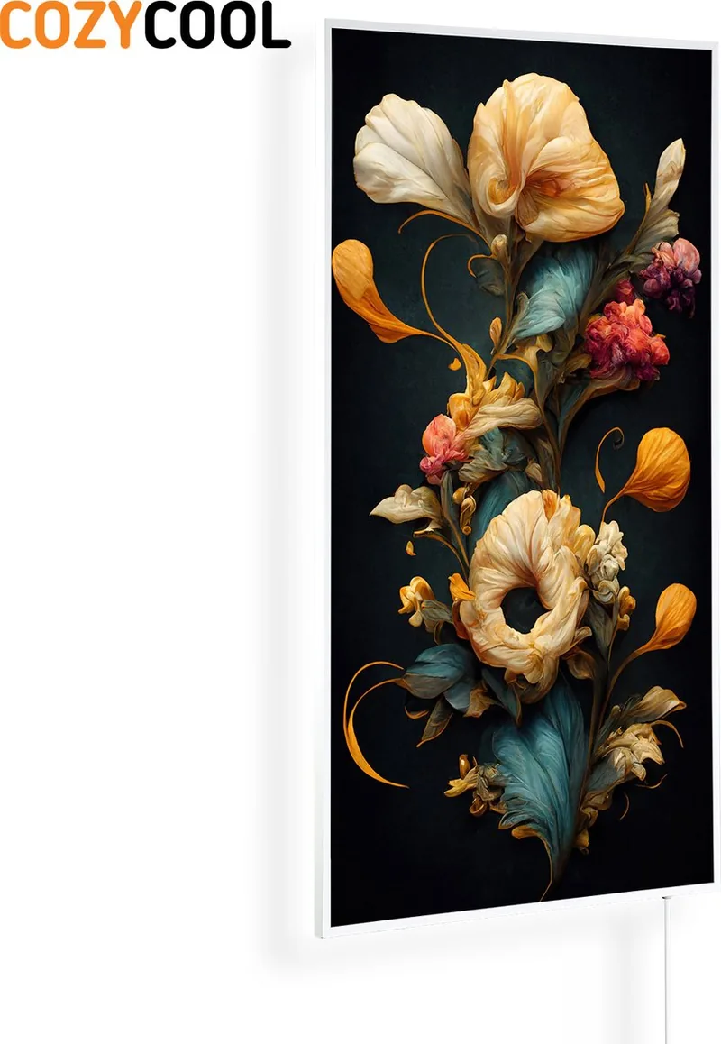 Infraroodpaneel met afbeelding | Elegante bloemenachtergrond in barok stijl ||te lijst | Infrarood verwarmingspaneel
