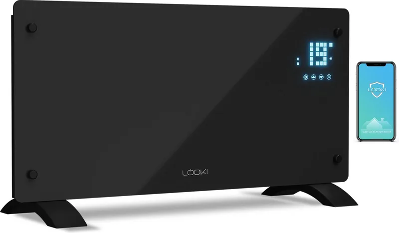 Looki Slimme Elektrische Kachel met App en Aanraakscherm Glazen paneel Convector Verwarming Radiator Badkamer