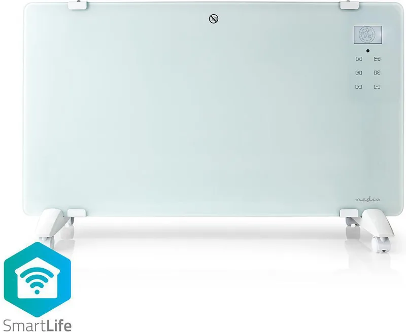 Nedis SmartLife Convectorkachel Wi-Fi Geschikt voor badkamer Glazen Paneel2 Warmte Standen LED 15 35 °C
