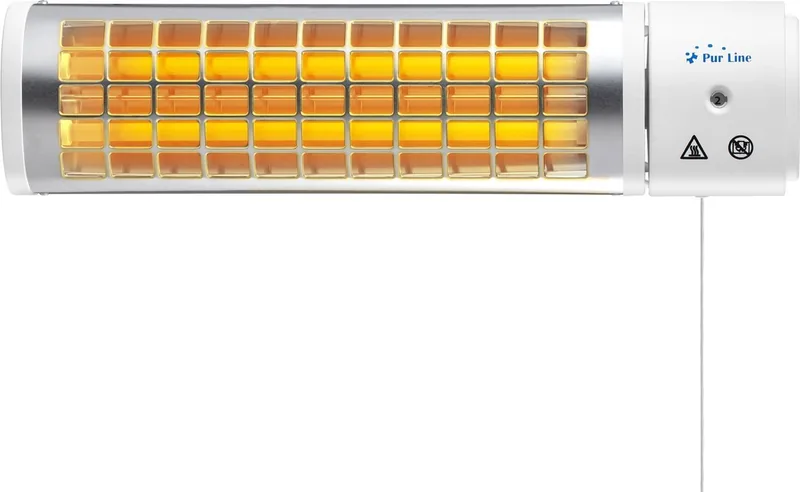 Pur Line | Elektrische kachel | Halogeen verwarming 600/1200W | Badkamer verwarming || Laag verbruik | Straalkachel