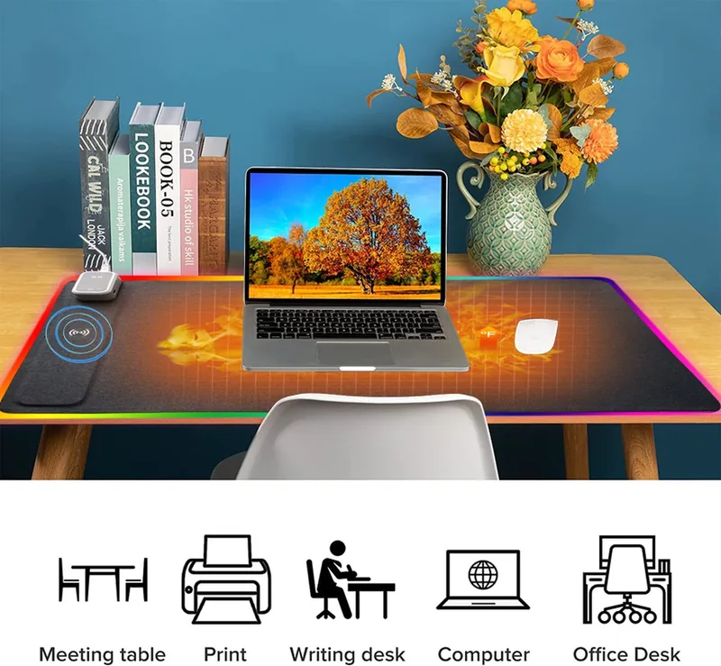 Quality Heating QH-BV Serie verwarmde bureau onderlegger verwarmde muismat mobiel draadloos oplaad functie