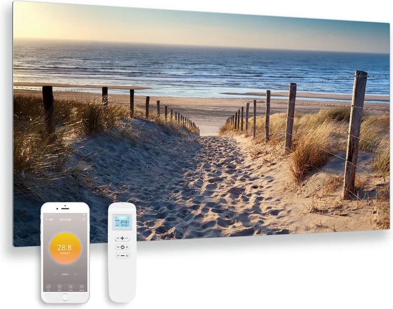 Quality Heating QH-GD Serie Bedrukt glazen infrarood paneel Infrarood verwarmingspaneel Met thermostaat Wand