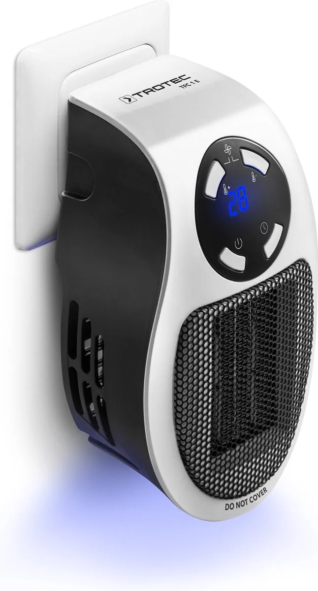 TROTEC Keramische stopcontact-verwarming Kachel TFC 1 E- verkrijgbaar in 2 kleuren 2 warmtestandenTimerfunctie