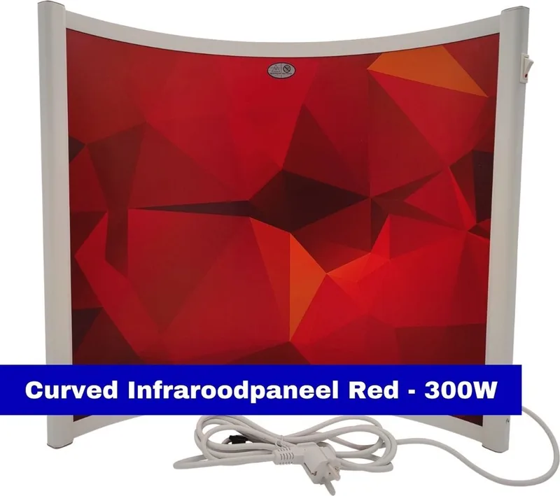 VH Verplaatsbaar infrarood paneel CurvedGerichte warmte IP52 Rode print gebogen infraroodpaneel