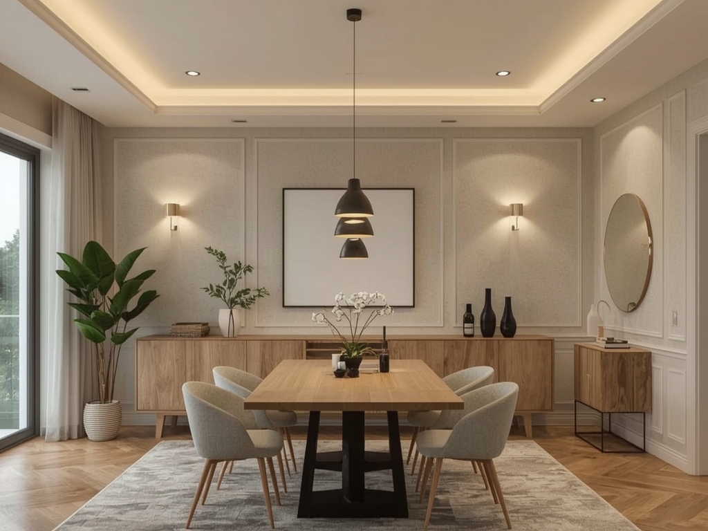 beige interieur eetkamer